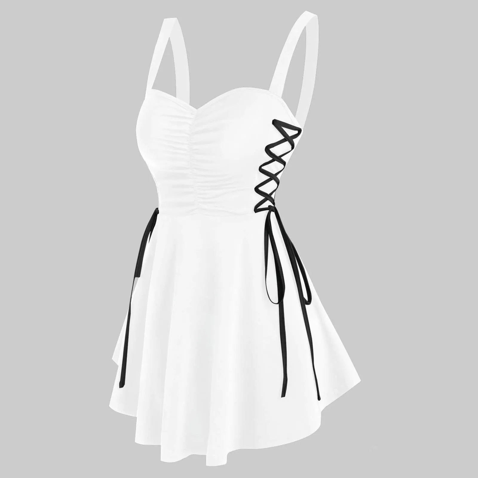

Women Sexy Sleeveless Drawstring Straps Casual Fashion Small Dresses for Women Fall Evening Dresses Women Formal Dress Short