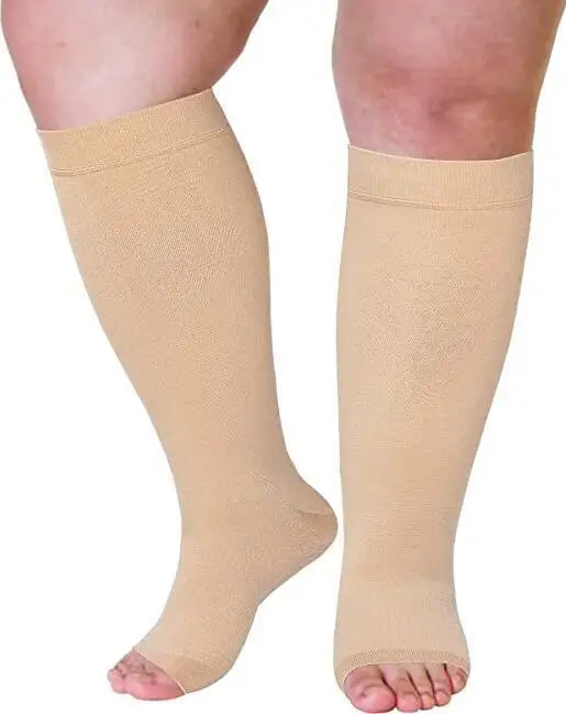 Extra Large And Fat Compression Socks For Men And Women Solid Color Compression Sequential Socks Nylon High Elastic Socks