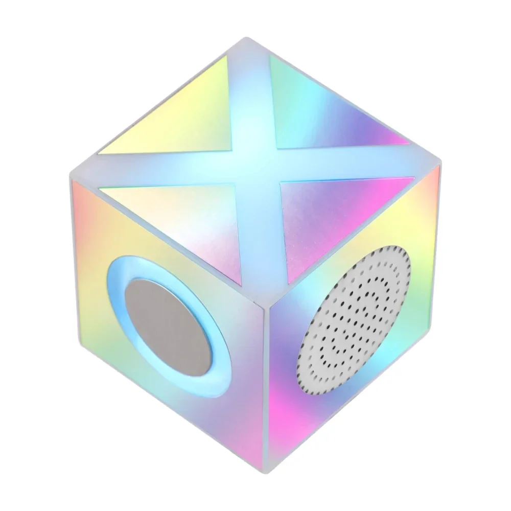 Беспроводная мини стереоколонка с разноцветным цветочным оформлением RGB