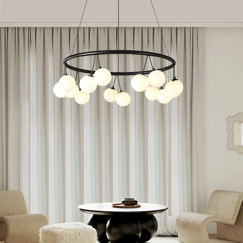 

Art Led Chandelier Pendant Lamp Light Room Decor Minimal living Nordic designer creative cherry restaurant bean Modern simple