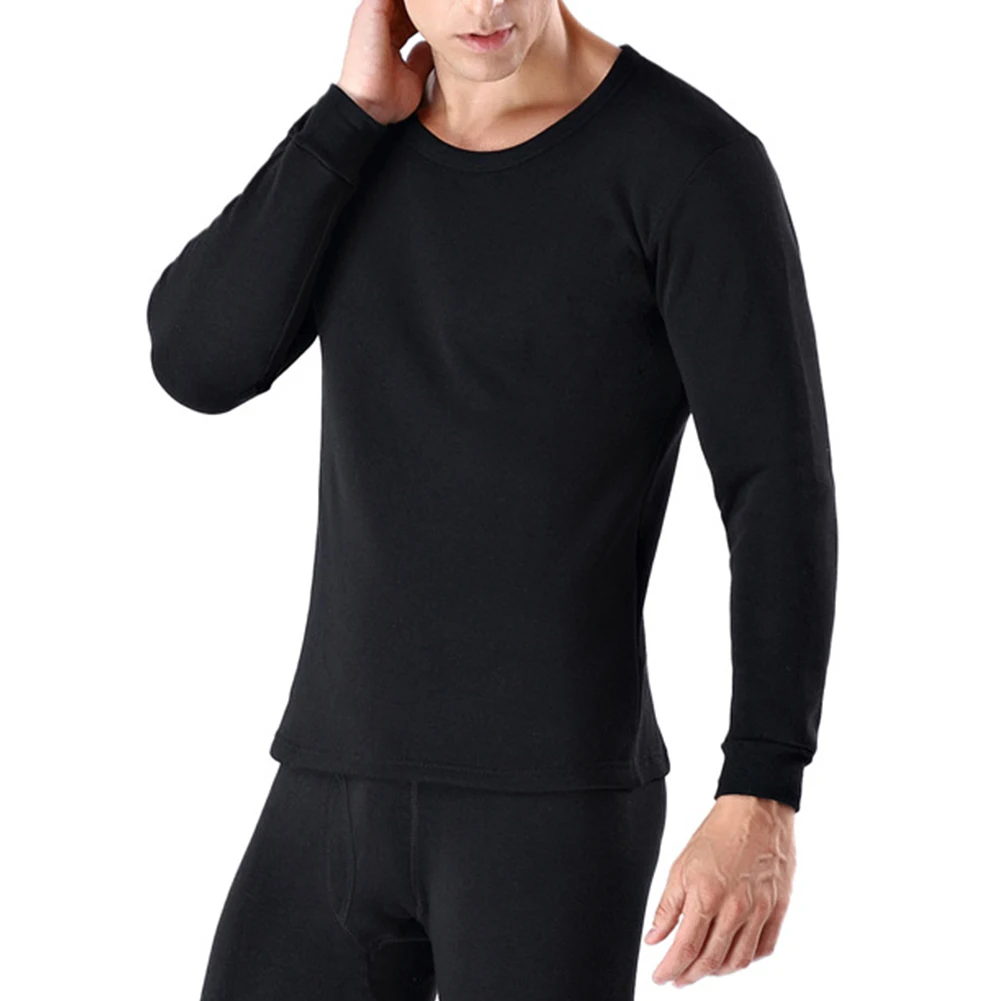 

Underwear Set Top Pants For Men Men's Mens Pajamas Plush Round Neck Sweater Thermal Underwear Suit Autumn Clothes