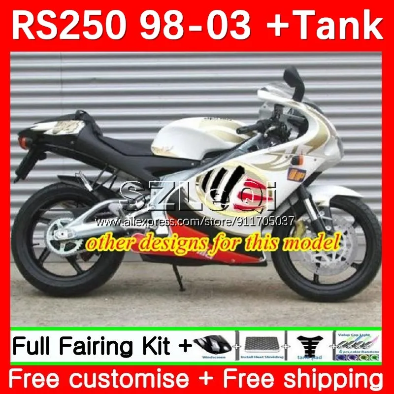 RS250RR для Aprilia RS 250 RS-250 RS250 RR 98 99 00 01 02 03 золотой белый 18No.31 RSV250 1998 1999 2000 2001 2002