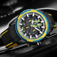 sports mens watch military clock multifunction chronograph waterproof luminous silicone strap fashion quartz male wristwatches