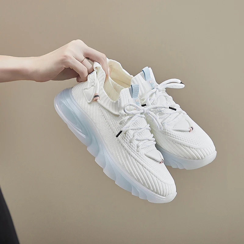 Damyuan Lightweight Knitted Women's Shoes Plus Size Comfortable Walking Shoes Non-slip Vulcanized Shoes Fashion Trendy Sneakers