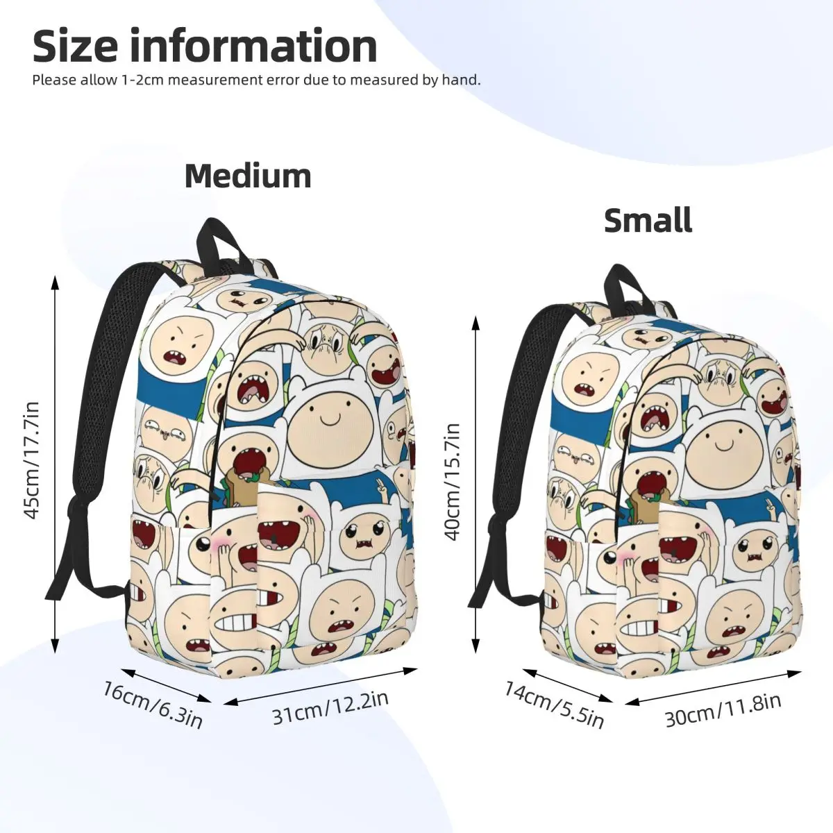 Рюкзак с коллажем Finn The Human для дошкольников учеников начальной школы приключений