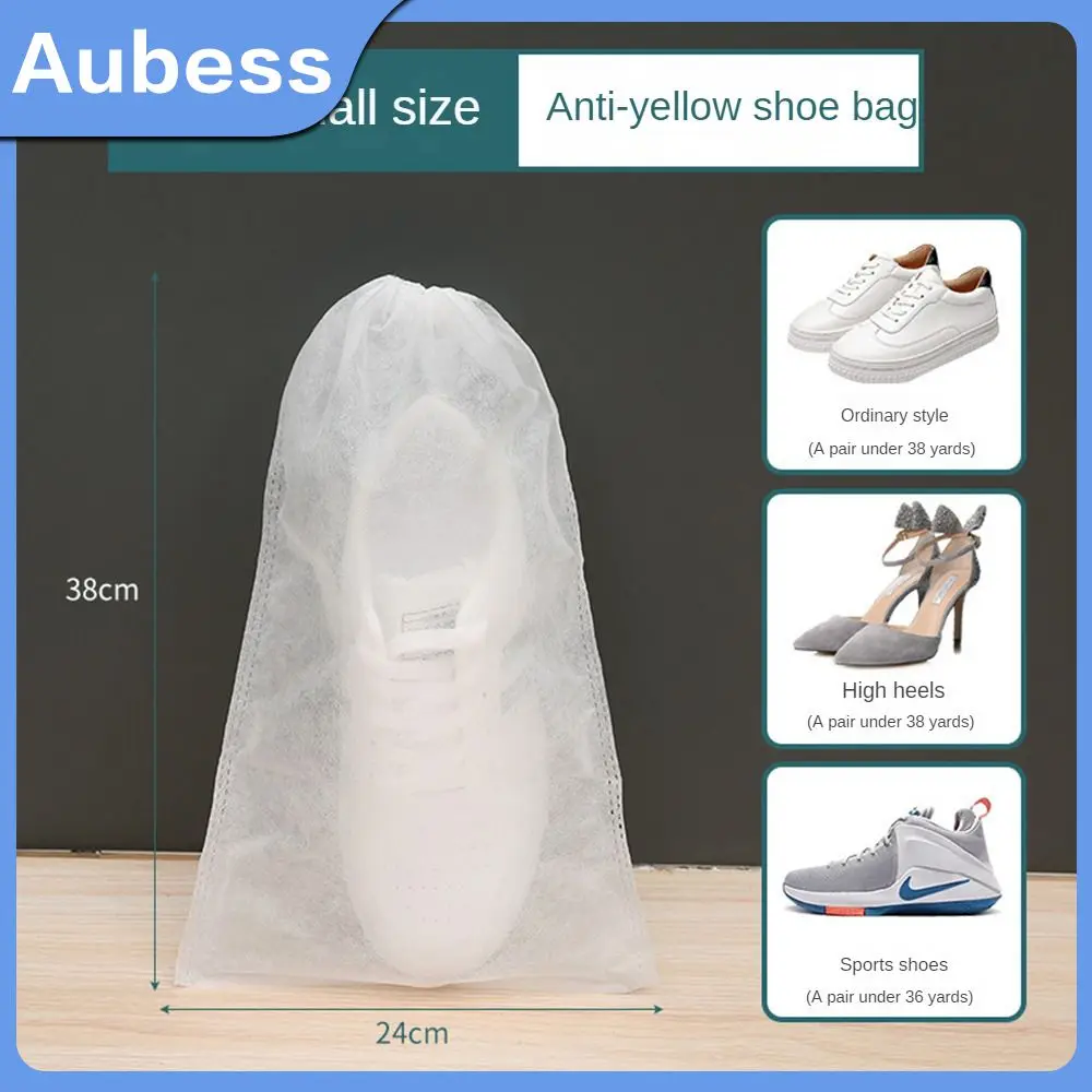 

Non-woven Shoes Bag Travel Storage Bag Portable Suitcase Case Transparent Drawstring Shoe Organizer Bag Dustproof Pocket New