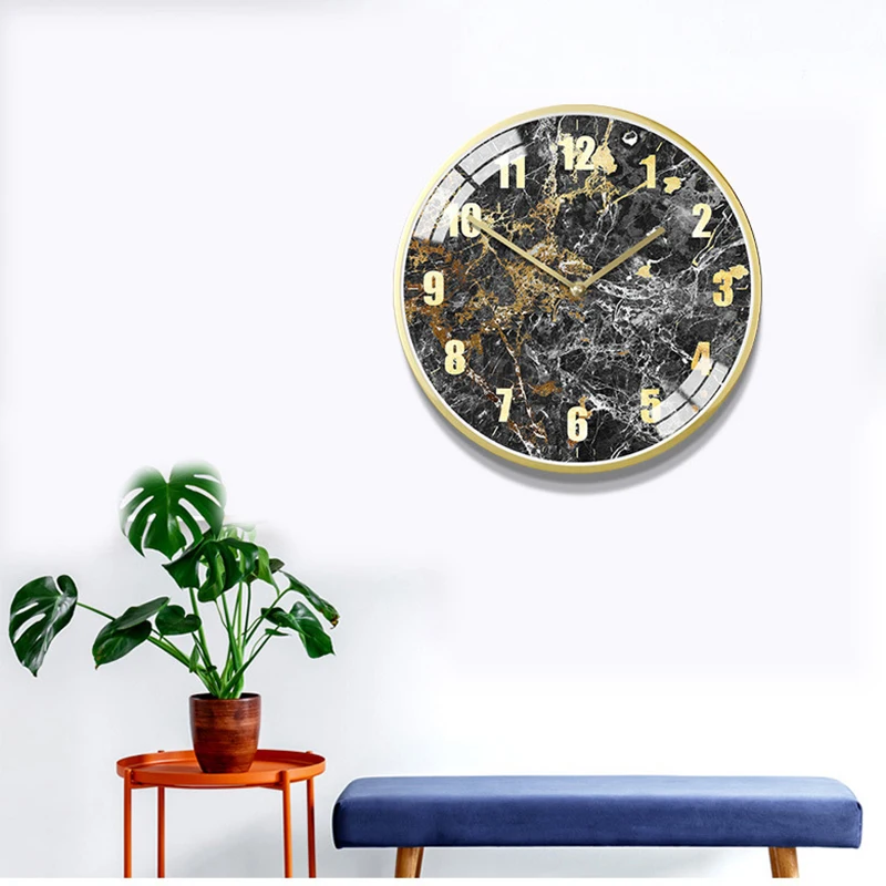 

New Wall Clock Large Size Luxury Silent Movement Clocks Metal Rounds Precise Sweep Wall Clocks Modern Design For Home Decoration