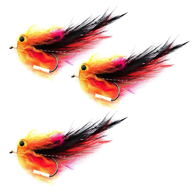 

3Pcs/Bag New Trout Steelhead Salmon Pike Streamer Fly For Fly Fishing Flies Size 4 Hook