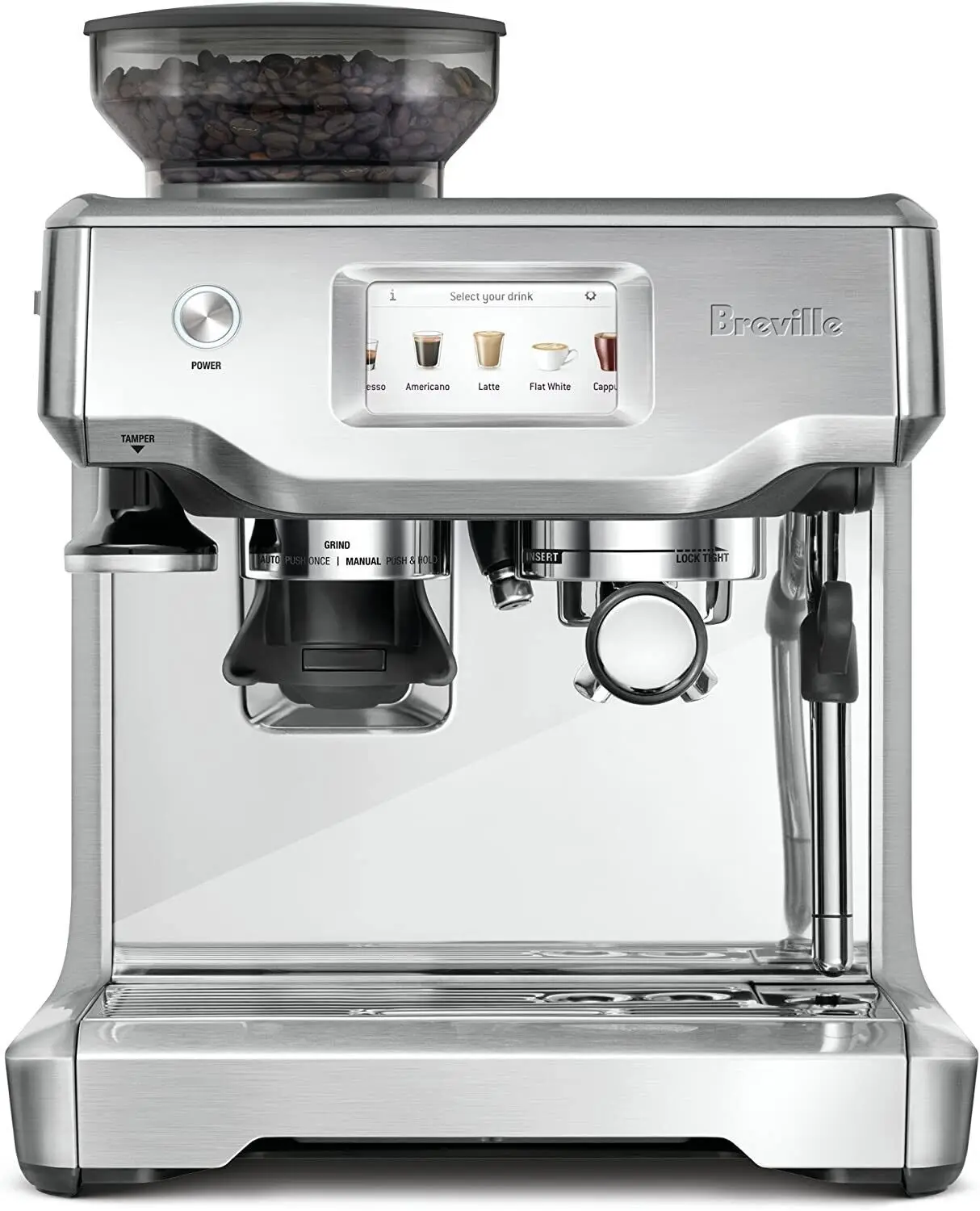 

Летняя скидка 50% Лидер продаж для Breville BES880BSS, бариста, сенсорная Эспрессо-машина, матовая нержавеющая сталь, Лидер продаж