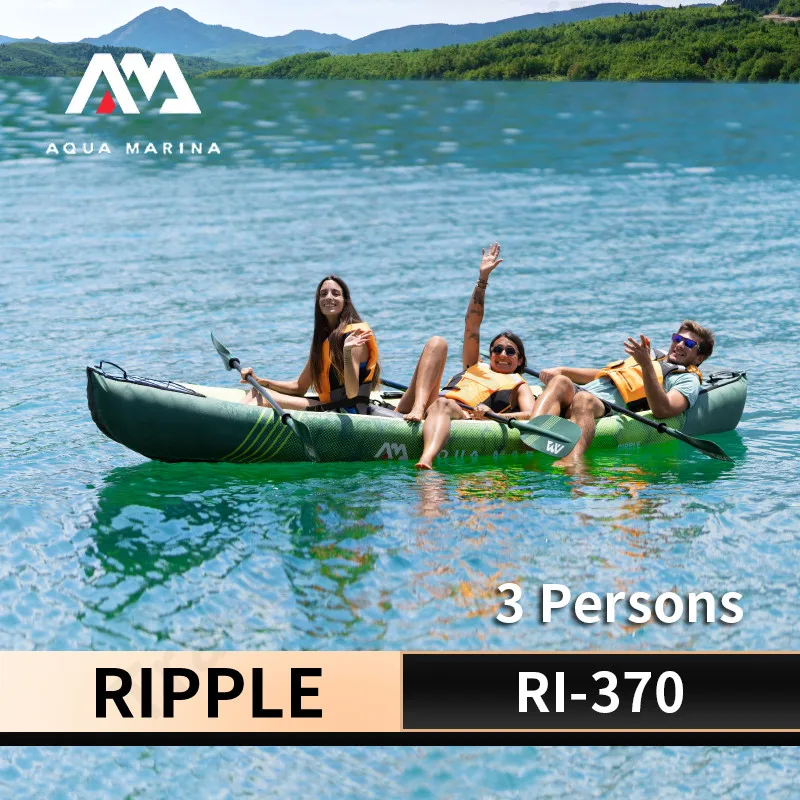 

AQUA MARINA 2023 NEW RIPPLE 370x85cm Inflatable Boat Family Style 3 Persons Leisure Kayak Water Travel Fishing Sports Canoeing