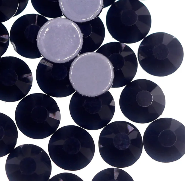 

All sizes Black DMC Iron On Rhinestones/Flat Back Nail art Hot fix Crystal Rhinestones Strass Sewing & Fabric Garment stones
