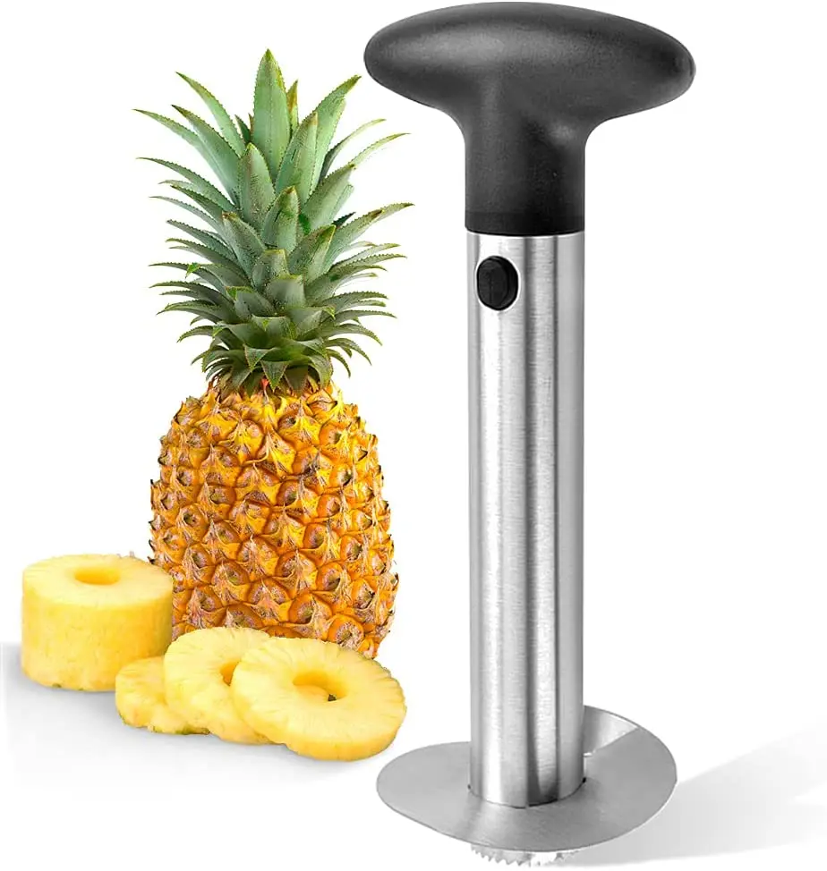 

Kitchen Pineapple Corer and Slicer Tool - Stainless Steel Pineapple Cutter for Easy Core Removal & Slicing