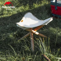naturehike moves customers to fold outside the triangular niuniu stool portable camping picnic stool solid wood folding stool