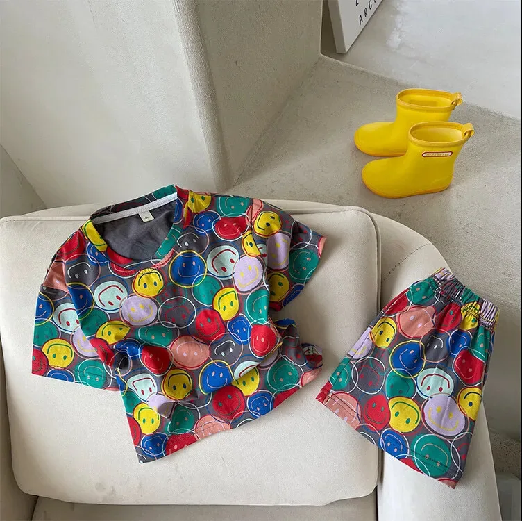 RiniLucia Baby Boys Clothing Casual Summer Cotton T-Shirt&Shorts Sets Children Cartoon Clothes Suit for Kids Girls Outfit