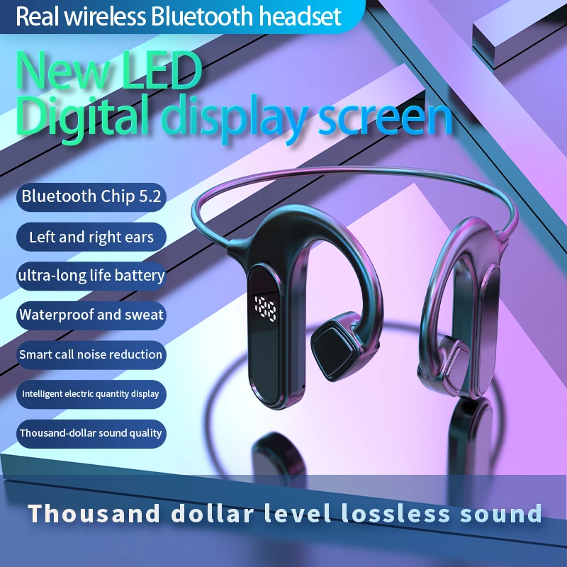 Беспроводные Bluetooth-наушники с 5,2, с микрофоном, с сенсорным управлением, Hi-Fi, светодиодный светодиодным цифровым дисплеем, совместимые с Android, iOS (art.: 3920bdc351fcd) - 3920bdc351fcd