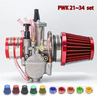 atv motorcycle pwk carburetor with air filter adapter 21 24 26 28 30 32 34mm for atv dirt bike go kar