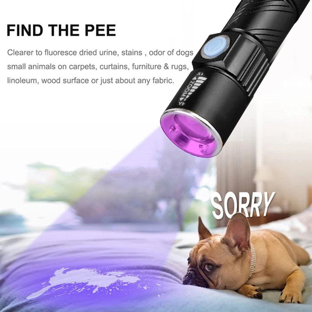 

Waterproof Portable LED Inspection Lamp Torch Zoomable 3 Modes 600mAh Multifunctional Outdoor Urine Stains Detector Scorpion