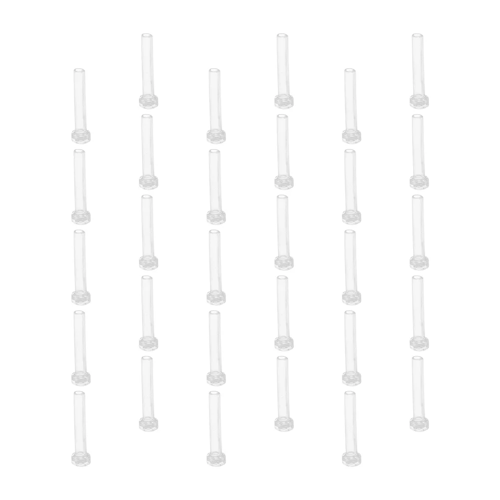 

50 Pcs Auricular Cannula Clear Earrings Sleeves Protector Covers Protectors Studs Needle Sensitive Holder
