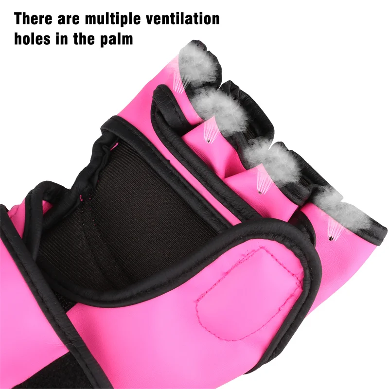 Half Finger Boxing Sparring Gloves PU Leather MMA Fighting Kick Boxing Karate Muay Thai Training Workout Guantes De Boxeo Men