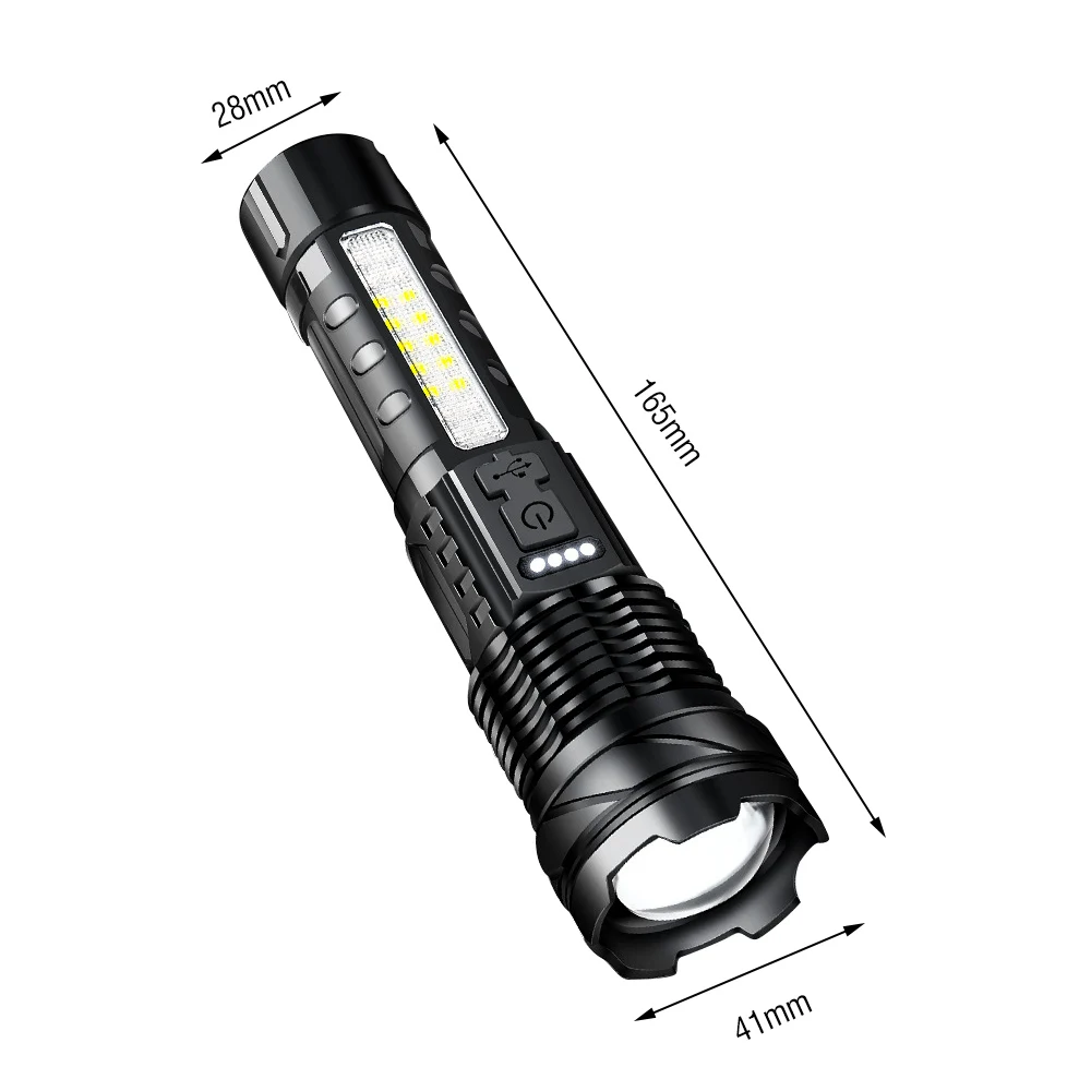 BORUiT 30W White Laser Flashlight 1200m lighting Built in 2600 mA Battery USB-C Rechargeable Tactical Military Search Flashlight enlarge