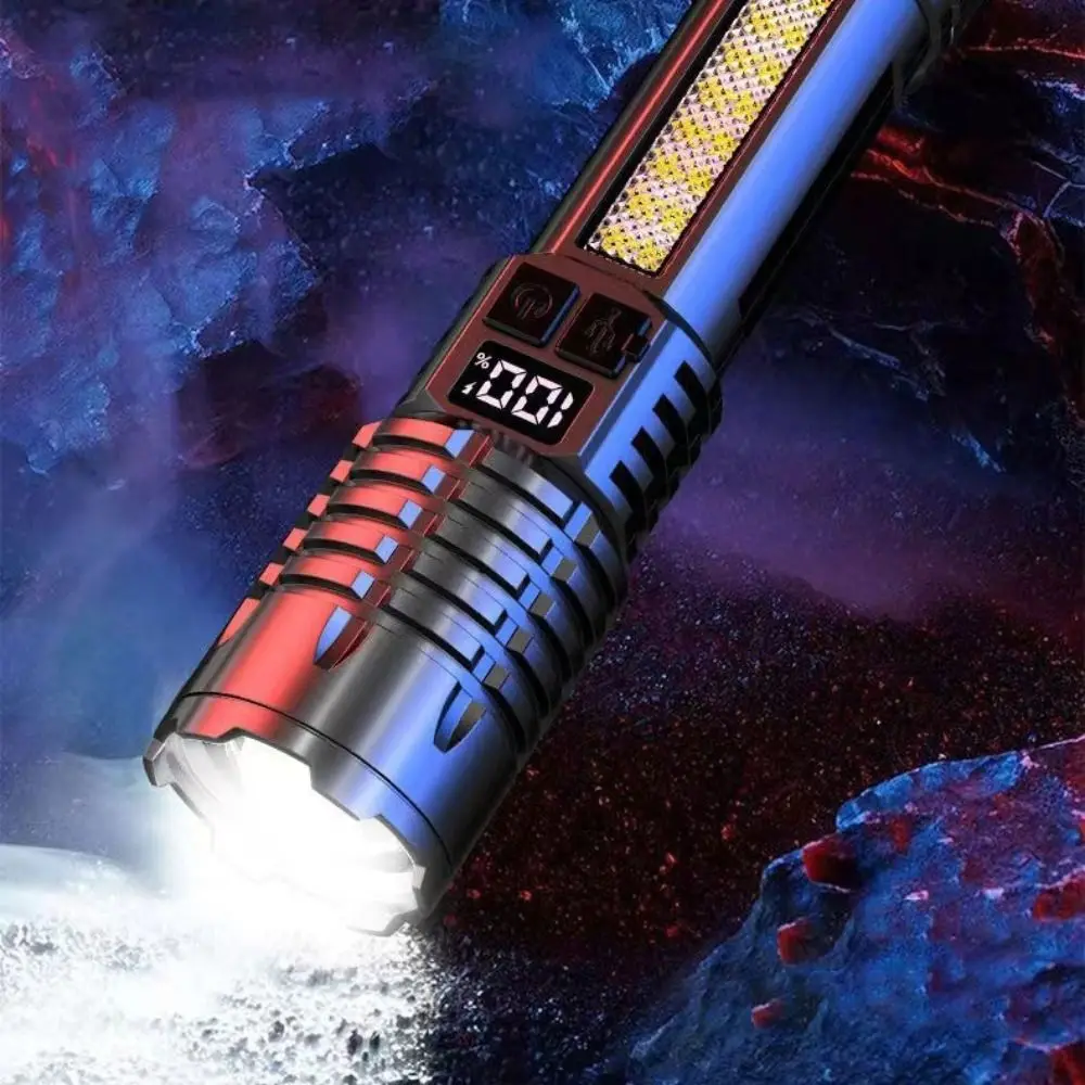 5-уровневый мощный фонарик широкоугольный перезаряжаемый светодиодный цифровой