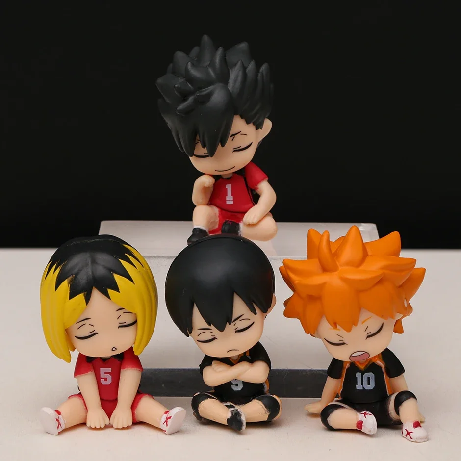 

Haikyuu! 4 шт./комплект, куклы из ПВХ с рисунком спящего хинаты, Syouyou kageyama Tobio Kozume Kenma Kuroo Tetsurou Q Version