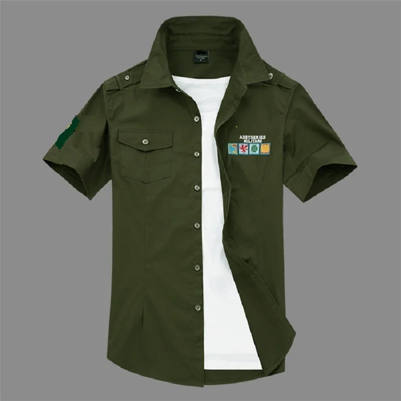 Женская модная повседневная брендовая хлопковая рубашка с вышивкой и коротким