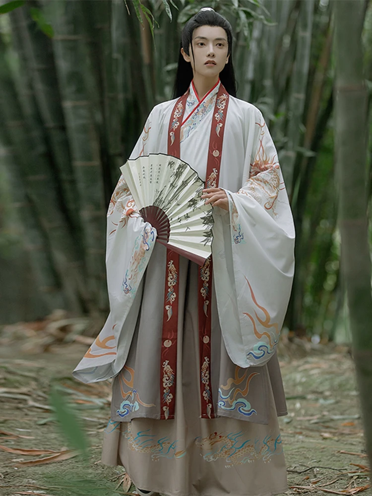 

Chinese Style Traditional Hanfu Tang Dynasty Folk Dance Costumes Retro Fashion Swordsman Fusion Hanbok Cosplay Personality Man