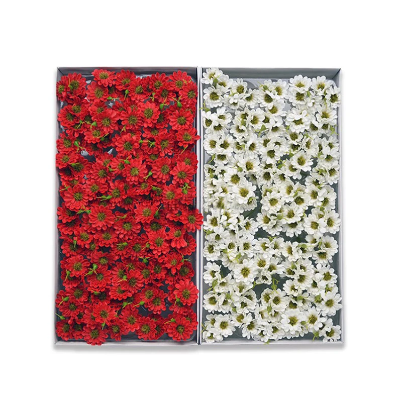 

50 шт. (3 Цветочные головки = 1 шт.), мыло "хризантема" цветочные искусственная ромашка, головка для свадебного букета, Подарочная коробка, Декор