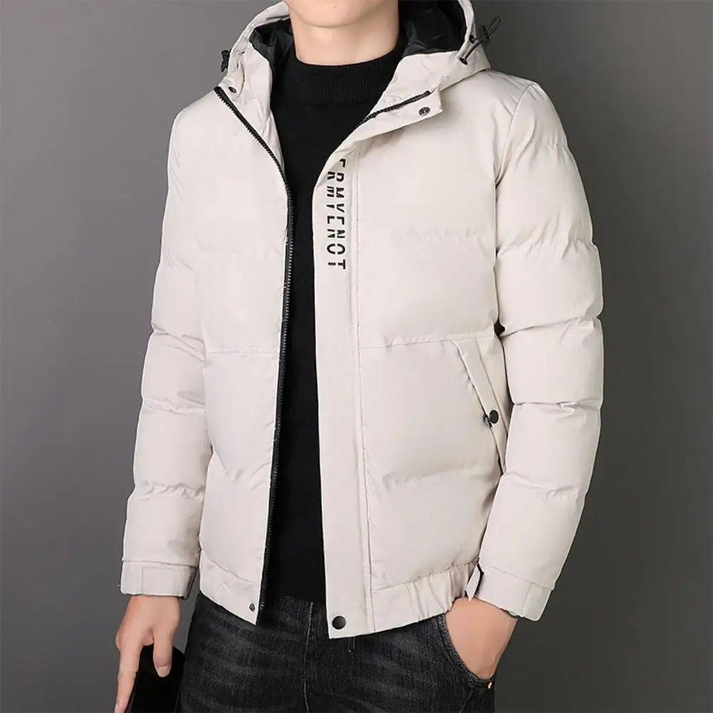 Trendy Men Coat Zipper Temperament Drawstring Elastic Cuff Jacket  Jacket Coat    Men Jacket