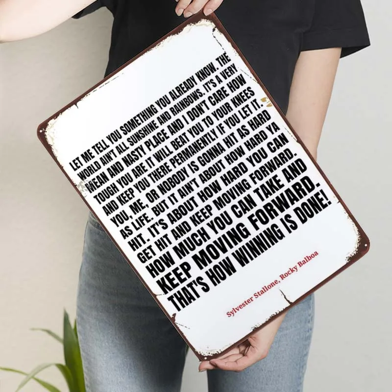 Rockys Balboa цитата жестяная вывеска мотивационный постер украшение для дома