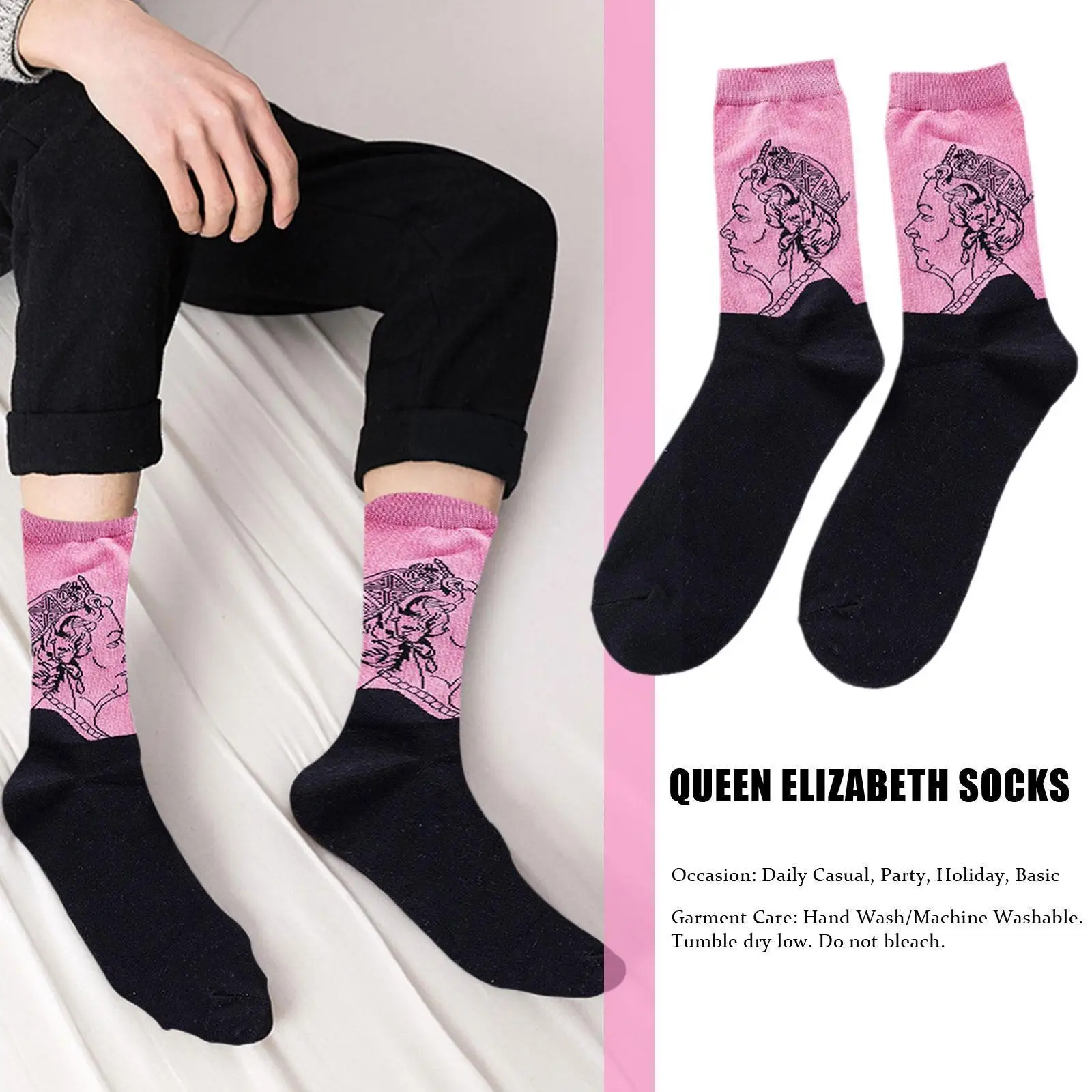 

Men Personalized Face Socks With Oil Painting Portrait Queen Tube Athletic Socks Sock Unisex Socks Xmas Crew Gift Socks Soc O4Q4