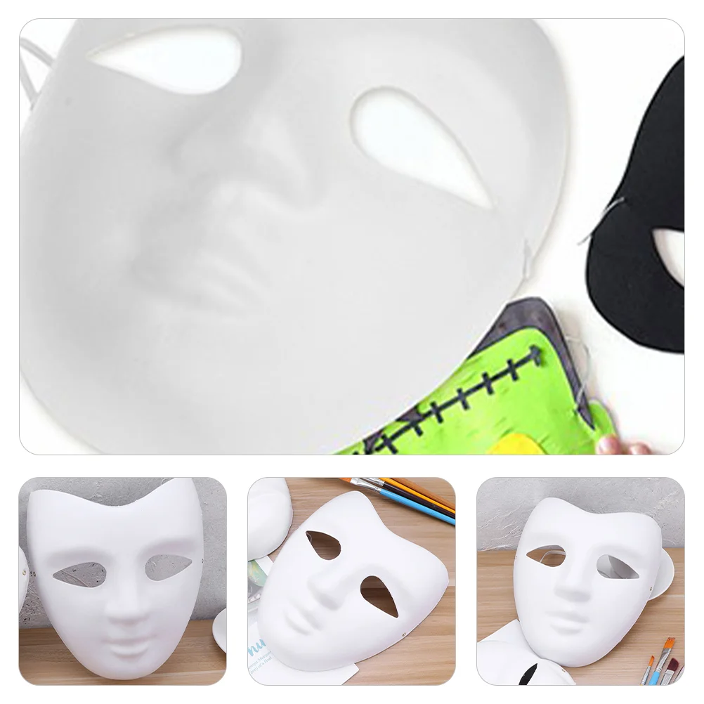 Белая бумажная маска ручная роспись маскарадная заготовка для украшения