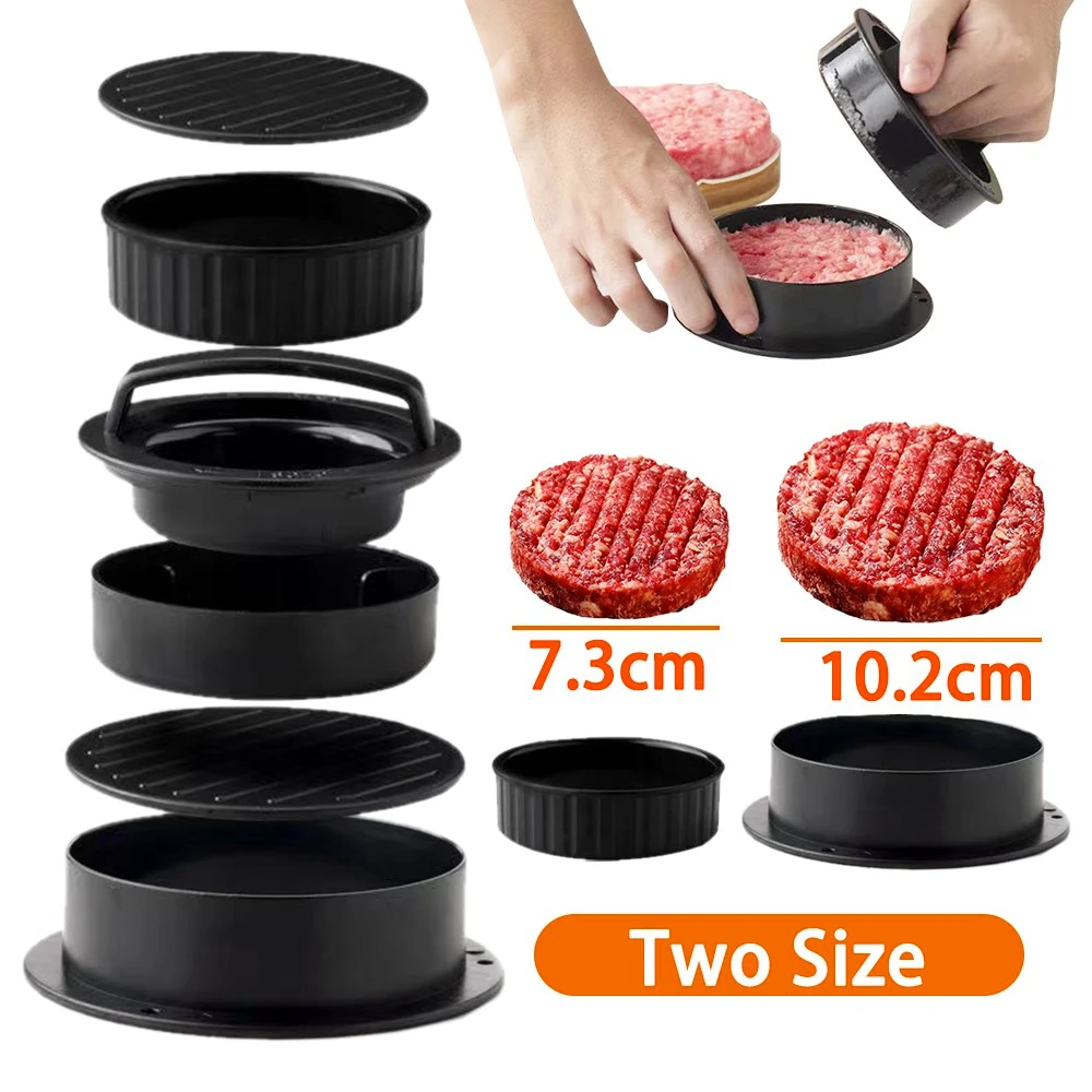 ABS Hamburger Press Meat Pie Press Stuffed Burger Mold Maker with Baking Paper Liners Patty Pastry Tools BBQ Kitchen Accessories