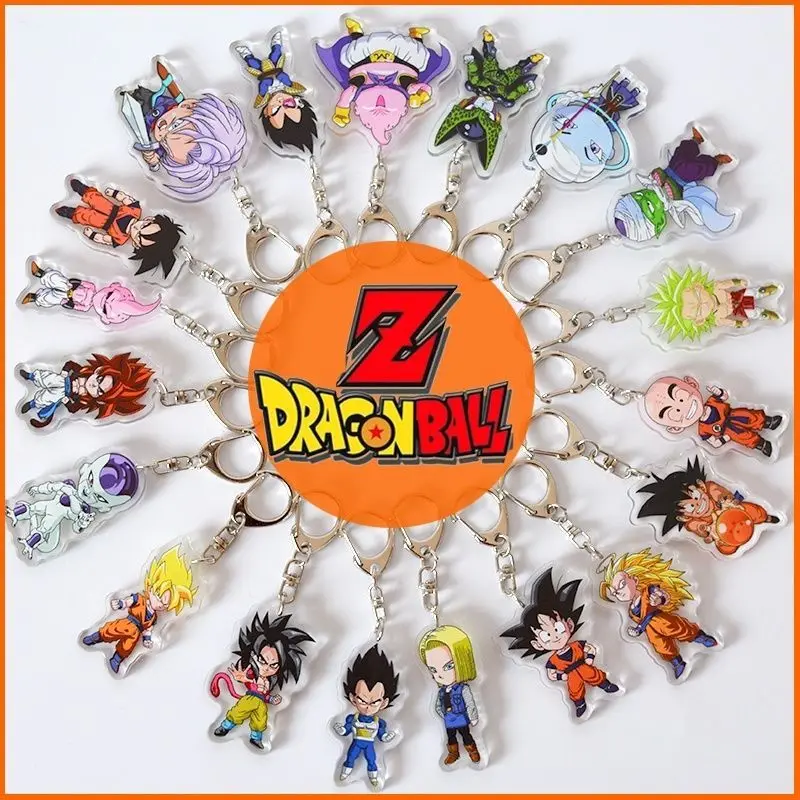 

Dragon Ball Anime Cartoon New Fashion Trunks Wukong Buu Piccolo Creative Peripheral Trendy Keychain Acrylic Material Wholesale