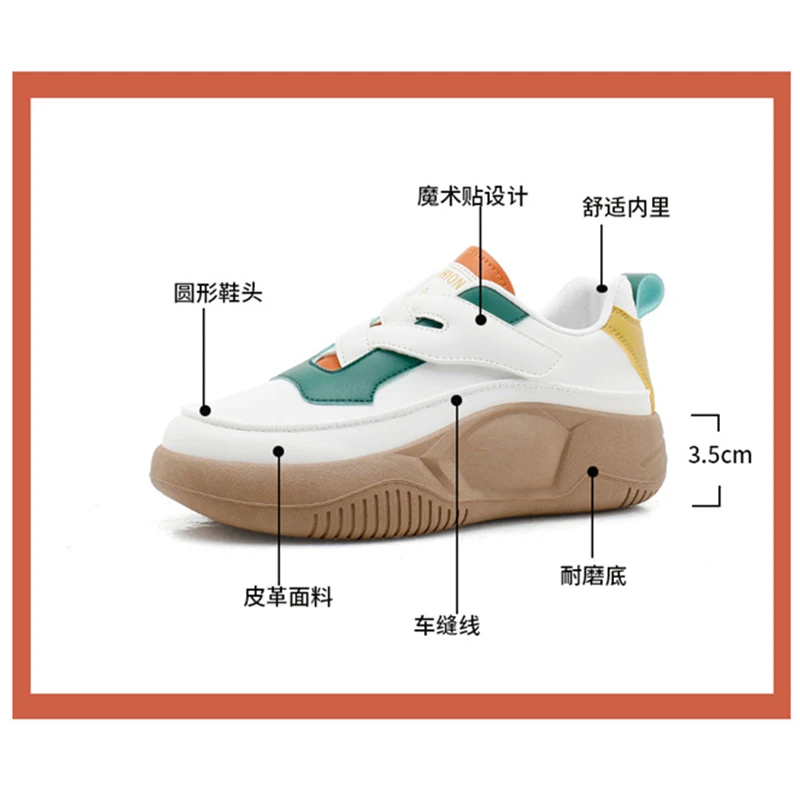

New Women Sneakers Fashion Platform Sport Shoes Woman Non Slip Breathable Casual Shoes Ladies Loafers Increase Zapatos De Mujer