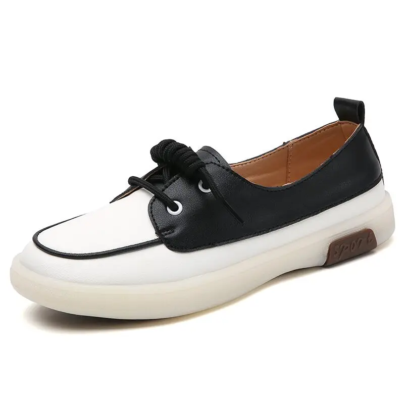 JIANBUDAN Spring Outdoor Casual shoes Women's Flat Loafers Soft soles Comfortable Mixed Colors Shallow shoes Autumn Flats