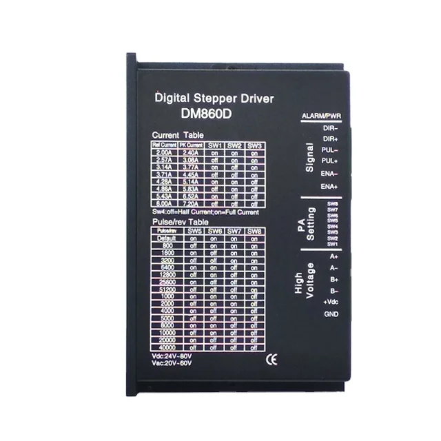 

DM860D Stepper motor driver, 2A~6A, 36Vdc~80Vdc