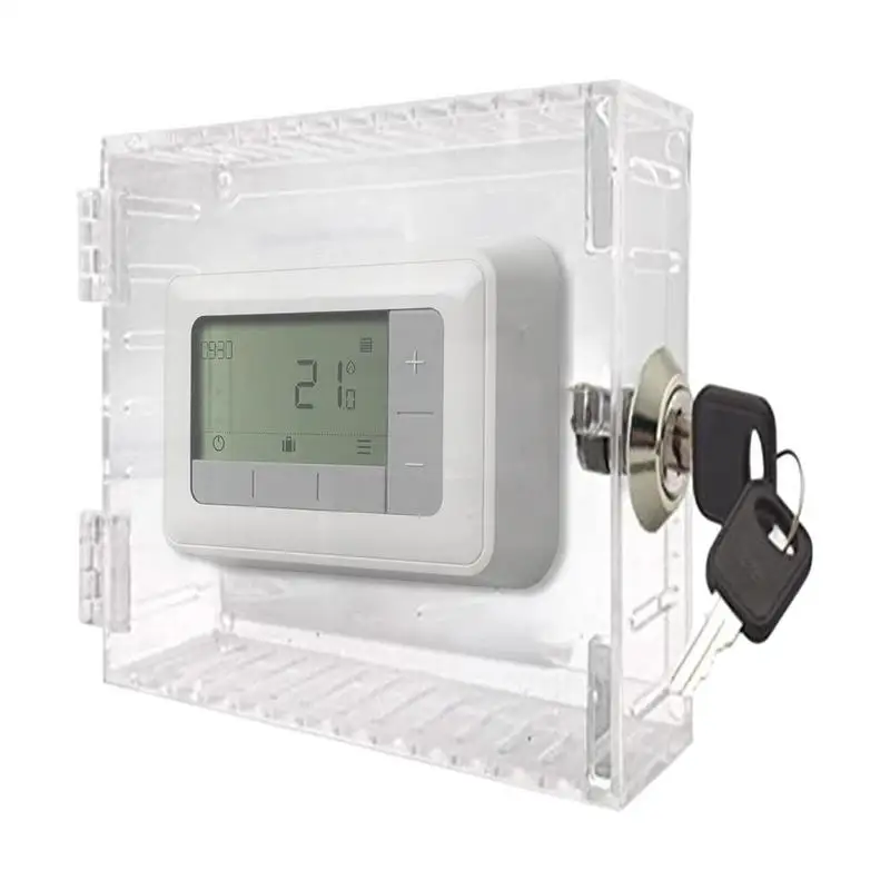 

Universal Thermostat Lock Box With Key Transparent Large Thermostat Protector Thermostat Guard Thermostat Cover Box With Lock