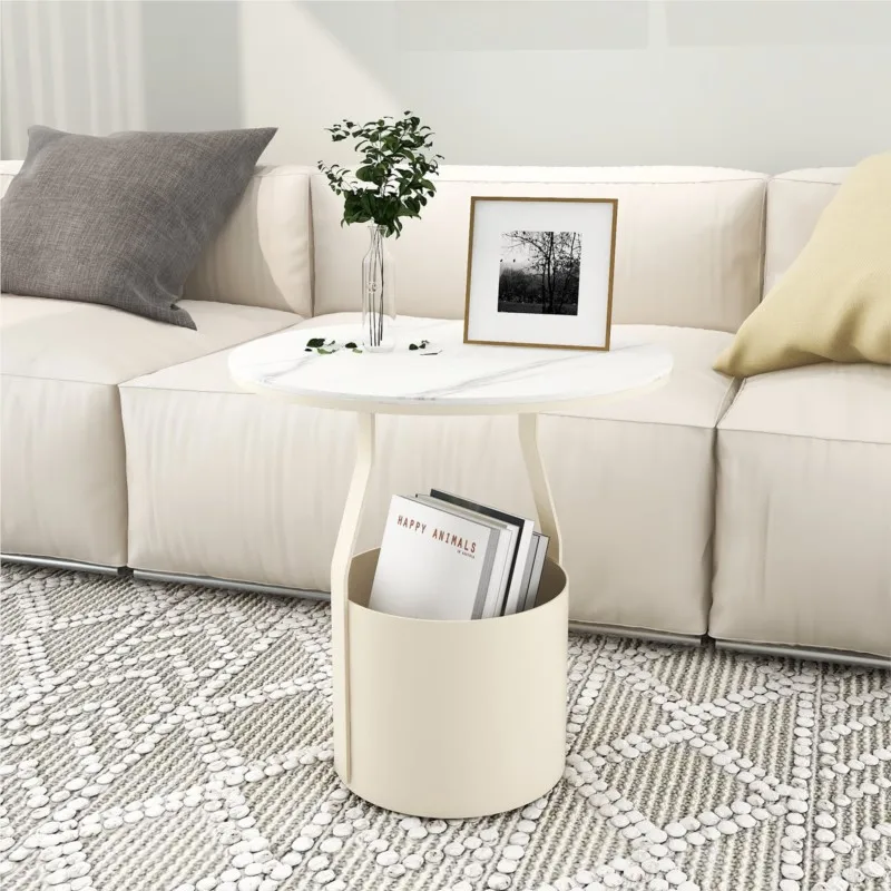 Круглый прикроватный столик с 2 столешницами дизайн в ассортименте