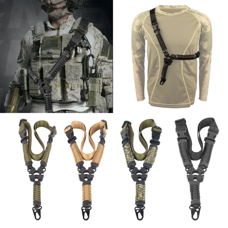 

Nylon Webbing Multiuse Durable Rifles Sling Tactic Single Point Guns Sling QD Sling Quickly Adjust Length Shoulder Strap