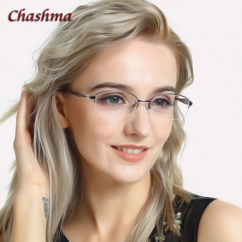 

Chashma Women Elegant Eyewear Frame Prescription Optical Lenses Fashion Trend Spectacles Anti Blue Ray Photo Gray Glasses