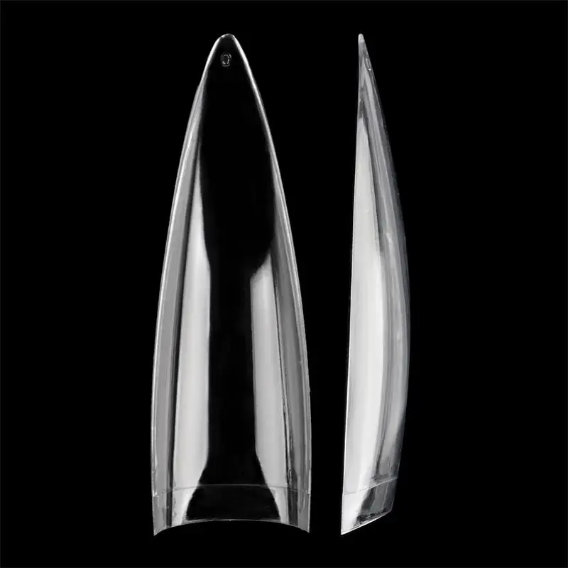 

500pcs XXL Half Cover Long Stiletto Soft Gel Press On False Nails Flexible Pointy Fake Nail Art Extension Tips Salon DIY Supply