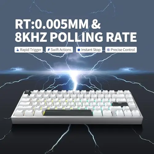 Механическая игровая клавиатура IROK MG75Pro MG75 Pro MG75 с алюминиевыми магнитными переключателями, 75% форм-фактор, быстрый отклик 0.005 мм, проводная, для геймеров (art.: 3920daec97f54) - 3920daec97f54
