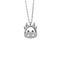s925 sterling silver adorable ox necklace zodiac ox pendant light luxury niche design simple clavicle chain new