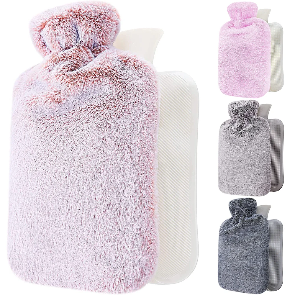 

2000 мл сумка для теплой воды, наполнитель для горячей воды для зимы, живот, руки и ноги, сохраняют тепло, горячая плюшевая бутылка для воды с по...