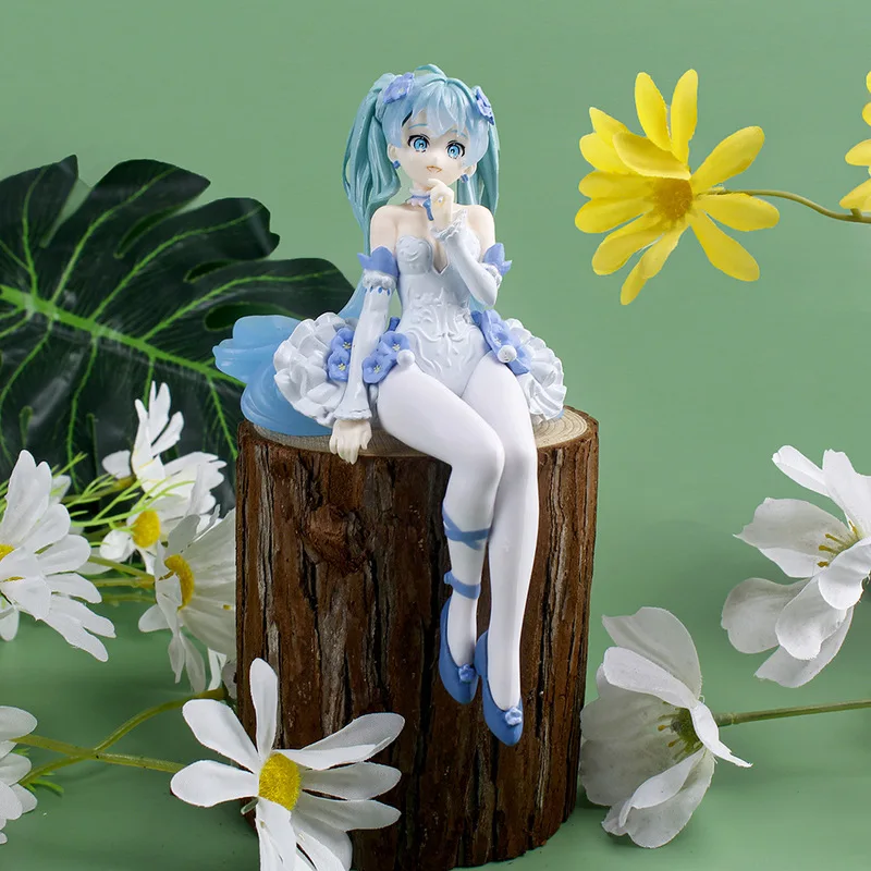 

15cm Anime Hatsune Miku Action Figure Virtual Singer Miku Nemophila Fairy Dress Kawaii Girl Doll Collectible Model Toys Gift