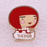 cute red hair bangs girl kawaii style accessories television brooches badge for bag lapel pin buckle jewelry gift for friends