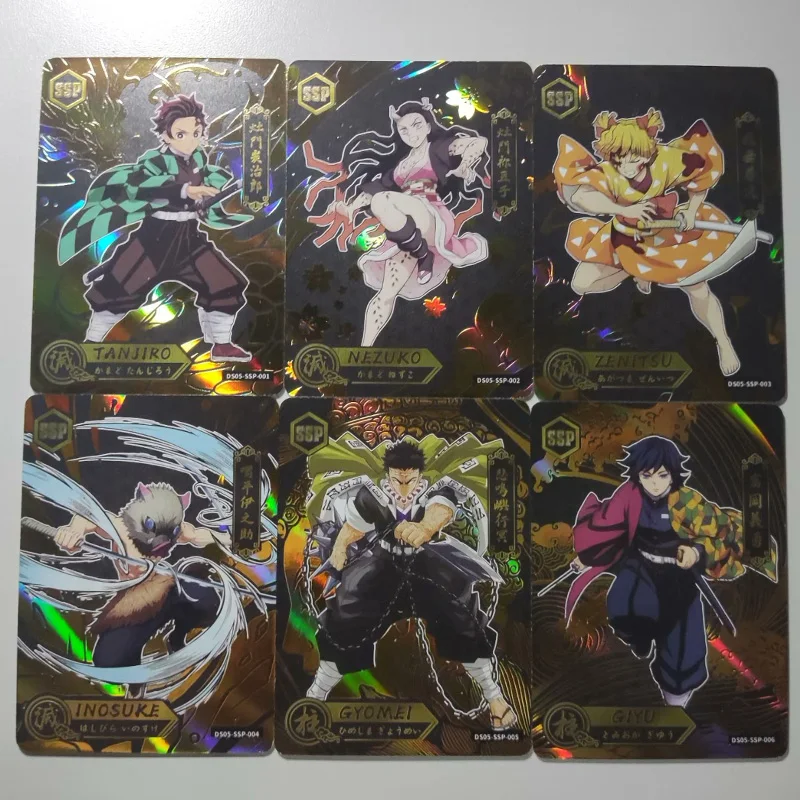 Фото Aikaho DS-05 Аниме Demon Slayer LNR XP CR AR MR Набор карт Kamado Tanjirou Iguro Obanai Коллекционные карты Подарки на день рождения Игрушки №5