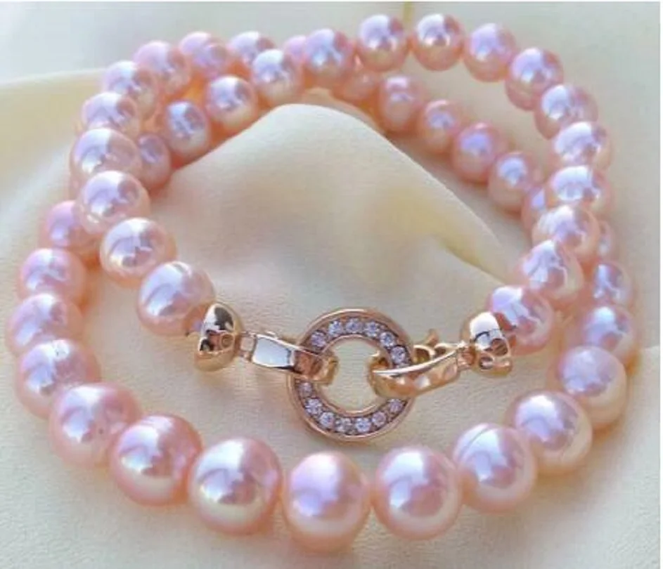 

Ожерелье принцессы из жемчуга, Длина 19 "AAA +, золото, розовый, 9-10 мм, Южное море, красивый дизайн